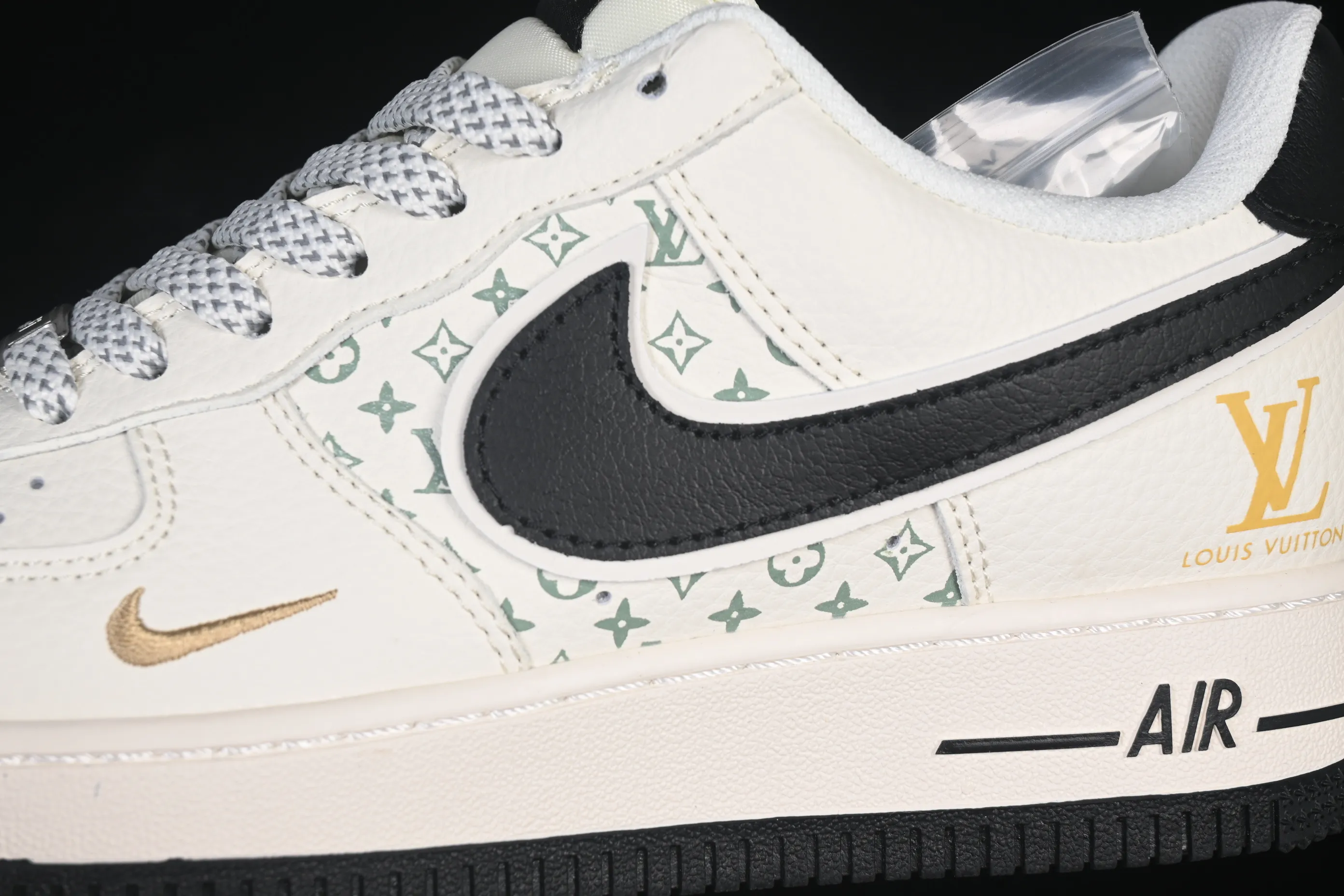 All categories Nk Air Force 1 Air Force series Nk Air Force 1 Low Air Force low-top Nike Air Force 1'07 Low LV joint black and white gold Air Force 1 low-top casual sneakers XX3168-158